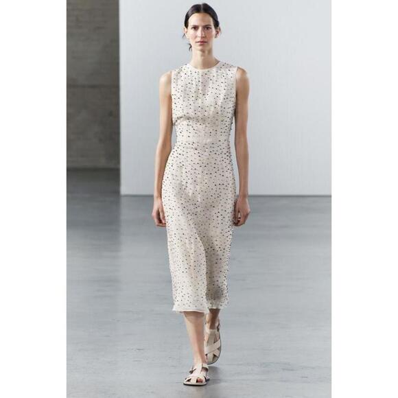 Zara Dresses & Skirts - 🤍LIMITED ✨RHINESTONE SILK ORGANZA DRESS ZW COLLECTION